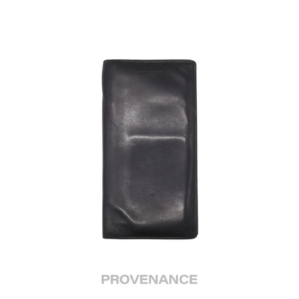 🔴 Saint Laurent Paris SLP Long Wallet - Black Calfskin Leather